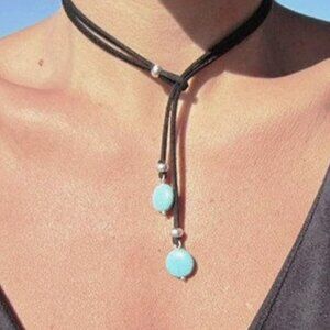 Suede Layered Boho Choker Necklace